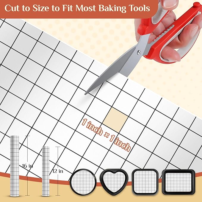 Silicone Baking Mat, 16 IN x 6 FT Free Cutting Baking Sheet,Non-Stick Reusable Dough & Pastry Mat,Non-Slip Silicone Mat Roll for Air Fryer Liner,Freeze Dryer,Oven Baking Pan,Kitchen Counter