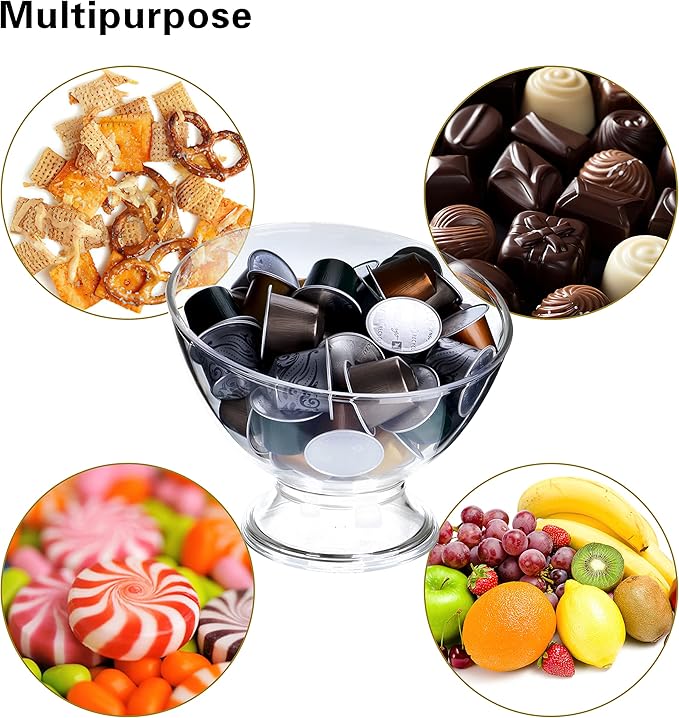 MOLFUJ Coffee Pod Holder, Clear K Cup Holder Plastic, Espresso Pod Holders for Counter Small, Pod Storage for K Cups, Vertuo Capsule Creamer Organizer for Coffee Bar