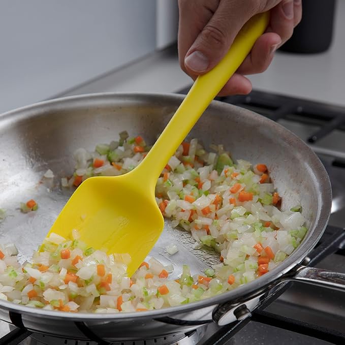 GIR: Get It Right Mini Silicone Spoonula Spatula - 8.3 In L x 1.8 In W, Black - Nonstick & Heat Resistant Kitchen Spatula - Seamless Single-Piece Design - Baking & Cooking Utensil