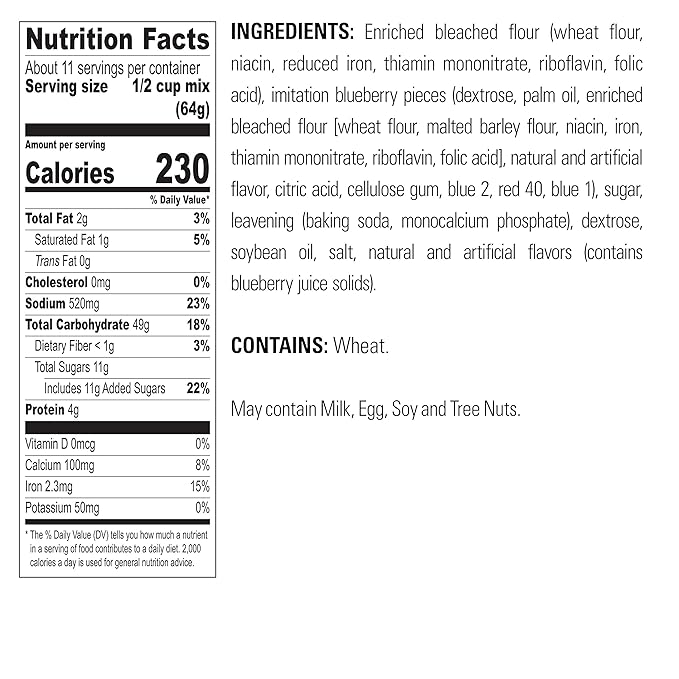 Krusteaz Light & Fluffy Complete Pancake Mix, Blueberry 25.2 Ounce (Pack of 6)