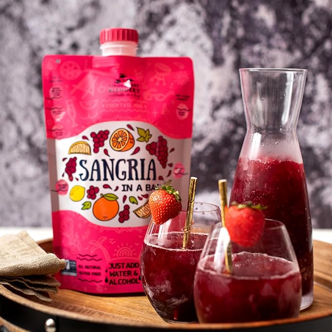 Lt. Blender's Sangria in a Bag – Wine Slushie Mixes - Each Bag Makes 1/2 Gallon of Frozen Red Sangria Mix – Non-GMO Wine Freezer Mix - Make with Wine, Liquor or as a Mocktail - (Pack of 1)