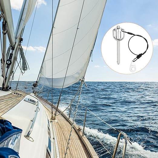uxcell 1 Pcs Quick Release Pin, 1/4" x 1.77"(Dia. x L) Push-Button Ball Locking Pin 304 Stainless Steel Ring Handle Locking Pin with Wire for Audio Bimini Top Marine, Silver