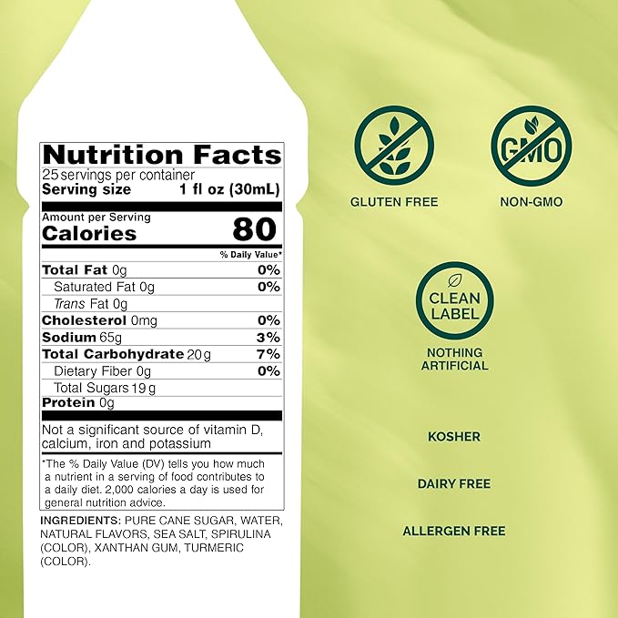 Monin - Pistachio Syrup, Rich and Roasted Pistachio Flavor, Great for Lattes, Mochas, and Dessert Cocktails, Non-GMO, Gluten-Free (750 ml)