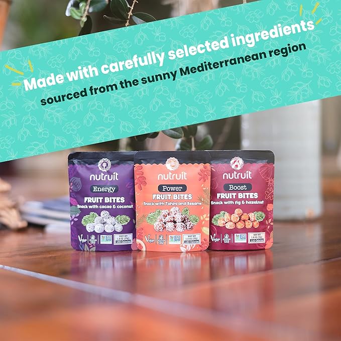 Nutruit Gourmet Healthy Snacks - 32 Pack MEGA Variety Box (12-14 Flavors) - Vegan, Gluten Free, Non-GMO Bulk Snacks - Kosher, High Protein, High Fiber, Plant-Based Healthy Snack - 1.2oz Packs