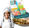 eat2explore Cooking Kits for Kids – Interactive & Educational Kids Cooking Sets Real for Ages 5 and Up,3 Recipe Cards & Global Ingredients – Fun Gift for Young Chefs (UK Edition)