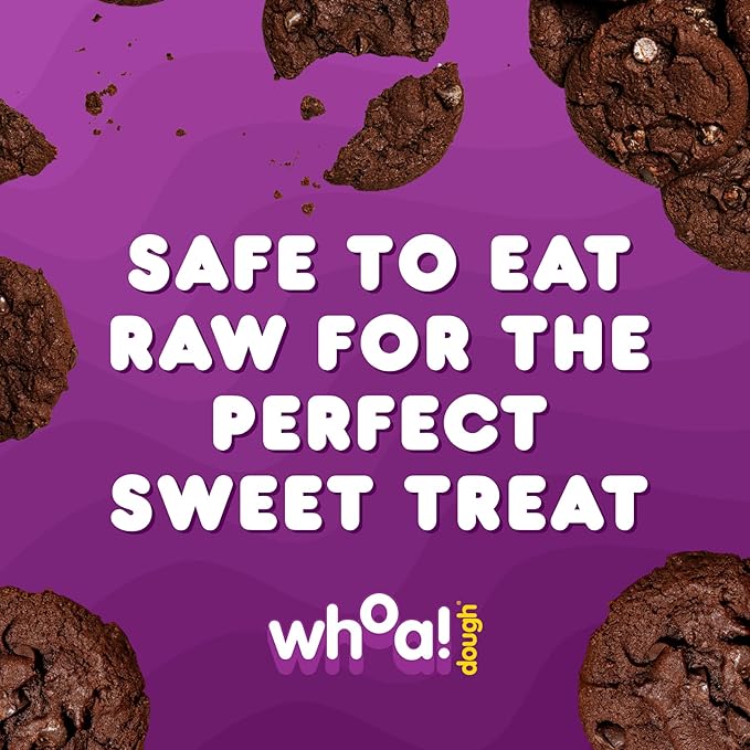 Whoa Dough Ready to Bake Cookie Dough Brownie Batter – Certified Non-GMO, Kosher, Gluten Free – Plant-Based Snack Dough Made with Real Ingredients – 24 Pack
