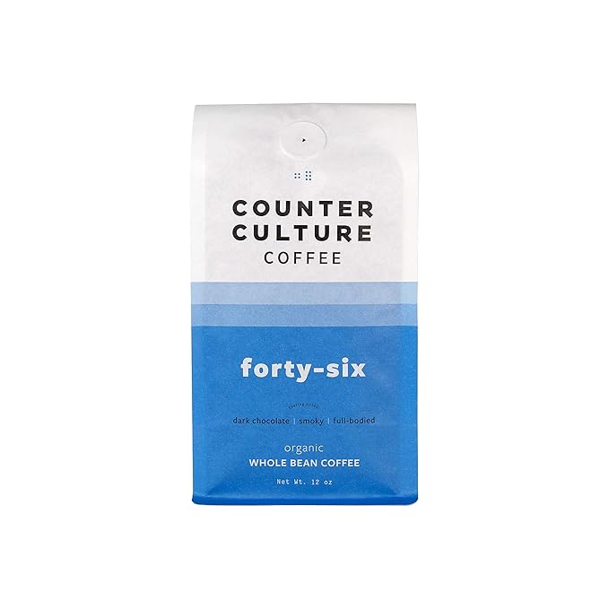 Counter Culture Coffee Forty-Six - Dark Roast, Organic, Sustainably Farmed, Kosher, Whole Bean Coffee, 12oz (1 Bag)