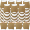 120 Pack Paper Espresso Coffee Cups, 4 oz Disposable Coffee Cups,Corrugated Insulated Ripple Wall, Paper Ripple Cup for Coffee, Hot Chocolate and Hot Tea Drinks -Champagne