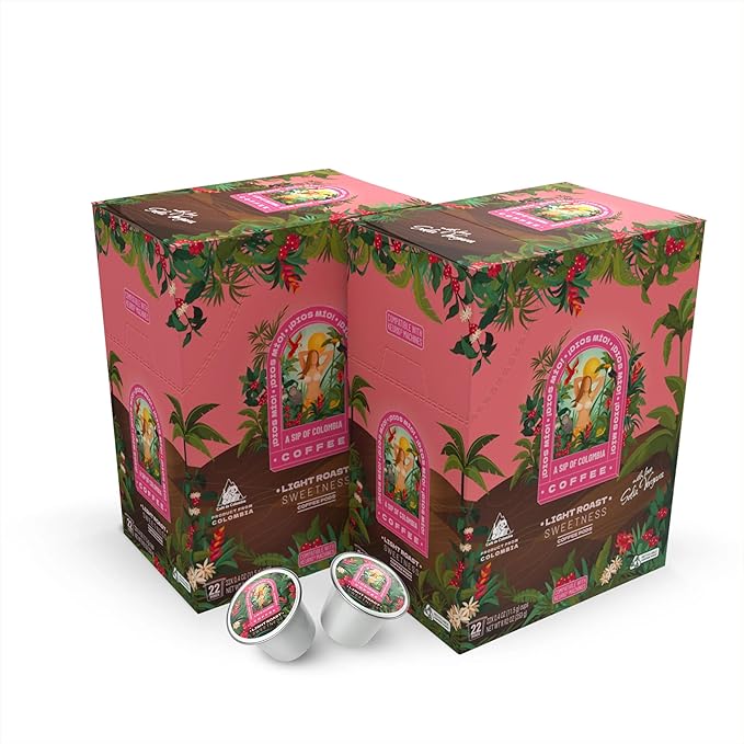 Dios Mio Coffee by Sofia Vergara, Light Roast, K-Cup Pods, 44 Count, (2 Boxes of 22 K-Cup Pods)