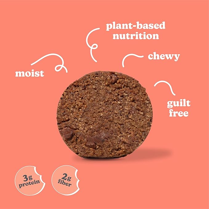 Love + Chew Superfood Soft Baked MINI Cookies, Pumpkin Chip Flavor, Plant Based Cookie Made With Almonds & Dark Chocolate for Kids and Adults, Vegan Snacks, Gluten Free, Paleo, Non GMO, 18 Pack