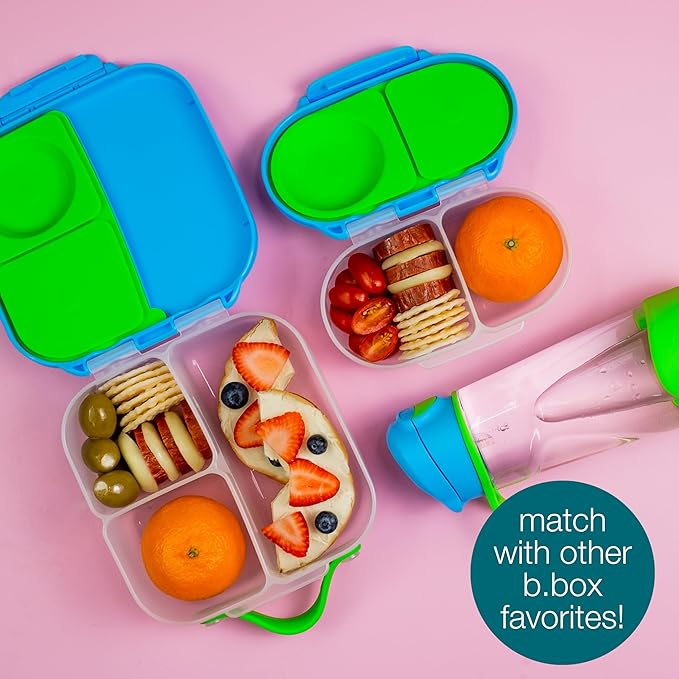 b.box Snack Containers for Kids, Toddler Snack Box Container, Reusable Small Bento Box for Lunch, School & Travel, Leak Proof, BPA free, Dishwasher Safe, Ages 4 months+ (Lemon Sherbet, 12oz capacity)