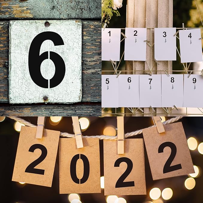 2 Inch Plastic Number Stencils - Reusable Digital Templates for Cake, Address, Painting