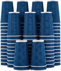 Lamosi 16 oz Coffee Cups - 90 Pack, Disposable Insulated Corrugated Paper Cups 16oz, Kraft Ripple Wall Cups for Hot Beverage or Cold Drinks (Navy)