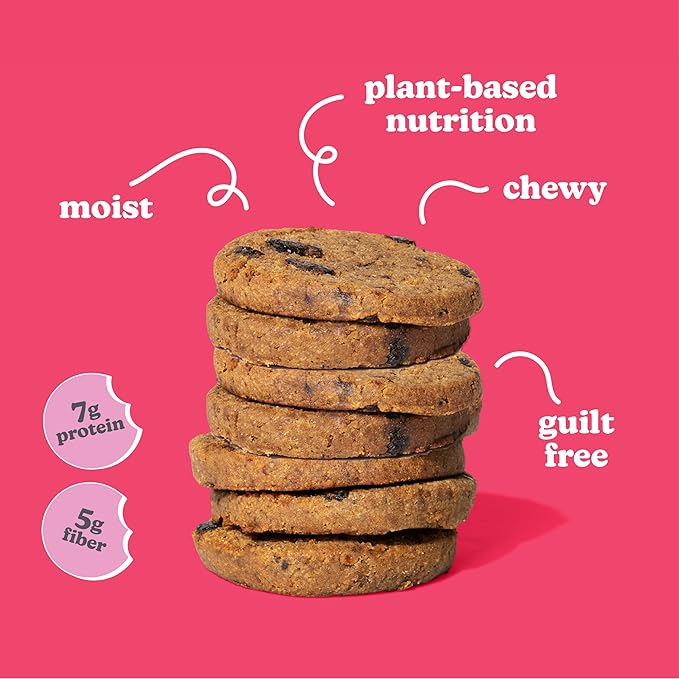 Love + Chew Superfood Soft Baked Cookies, Cherry Almond Flavor, Plant Based Cookie Made With Chia Seeds, Almonds & Cherries for Kids and Adults, Vegan Snacks, Gluten Free, Paleo, Non GMO, 60 Pack