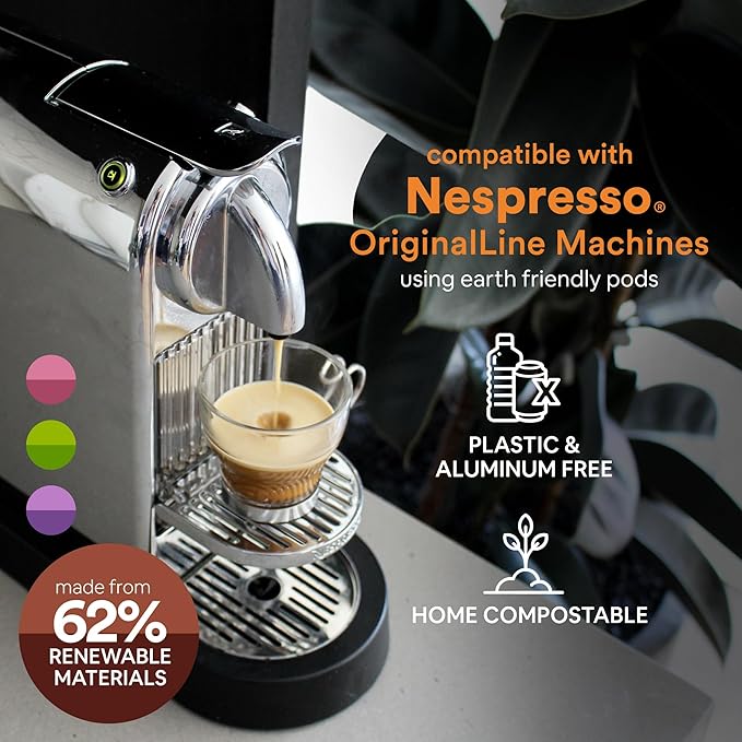 Woken Coffee Compostable Nespresso Pods Variety Pack - Dark and Medium Roast Italian Espresso Compostable Coffee Pods Compatible with Nespresso Machine (40 Pod Count, 4 Boxes)