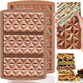 HKNMTT Chocolate Bar Mold Silicone, Large Stuffed Dubai Pistachio Deep Bar Moulds Kit 0.85 Inch Thick Big, Ideal for Homemade Making Candy Bar Bpa Free DIY Diamond Grid 2PCS
