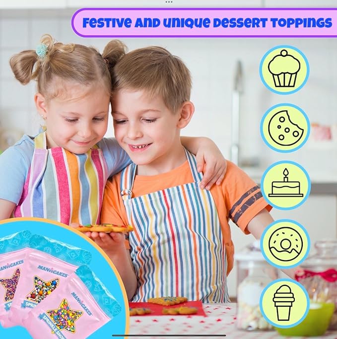 Manvscakes, No Artificial Dyes, Blue Sprinkles, Natural Sprinkles, Gluten Free, Birthday Sprinkles, Blue Cake Decorations, Star Sprinkles, Cookies, Fondant Cake, Natural Dessert Toppings, 3oz