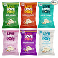 Live Love Pop Variety Pack Flavored Gourmet Popcorn (Pack of 6), Healthy Snack, Gluten Free, Vegan & Non-GMO, Mission Driven Munchies