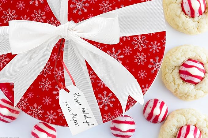 Steel Mill & Co Tin Containers with Lids, 3 Pack Christmas Cookie Tins, Festive Cookie Tins for Gift Giving & Holiday Treats, Round Metal Nesting Containers, Large Medium Small, Snowflake & Holly