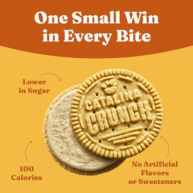 Catalina Crunch Protein Cookies, 4g Protein per Serving | Low-Sugar Sandwich Cookies | Gluten Free, Vegan | Keto Dessert Snacks - Peanut Butter, 5.9 oz. (14 Count)