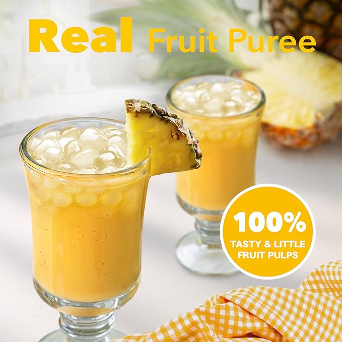 J WAY Instant Boba Bubble Pearl Pineapple Juice Drinks Kit with Authentic Crystal Tapioca Boba, Ready in Under One Minute, Paper Straws Included, 3 Servings
