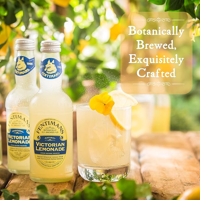 Fentimans Sparkling Victorian Lemonade - Sparkling Lemonade, Lemon Sparkling Water, Great Over Ice or as Mixer, Natural Ingredients, Craft Soda, Botanically Brewed - 9.3 Fl Oz (Pack of 4)