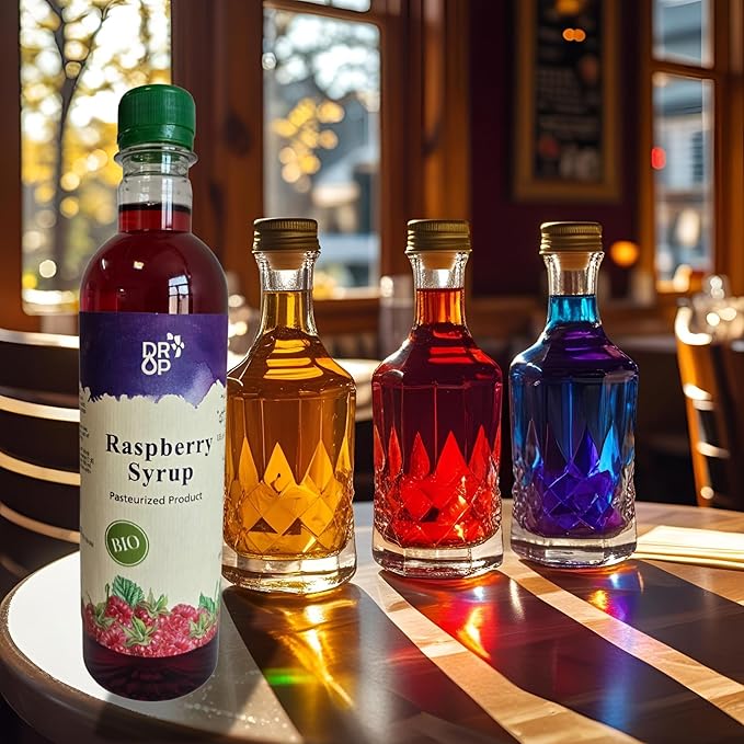 DROP Pure Organic, Variety Pack, Flavor Bio Syrup, Natural Fruit Syrup – 30% Fruit Concentrate for Drinks & Desserts 16.9 fl oz Bottles (Pack of Three)