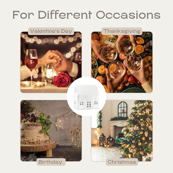 Boxes Craftory Pack of 5 House Shaped Gift Boxes (12.99 x 9.84 x 7.48 inch) - Mansion Ideal for Home Presents, House Interior Decorations and for Treats - White Matelasse