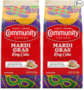Community Coffee Mardi Gras King Cake Flavored 12 Ounces, Medium Roast Ground Coffee, 12 Ounce Bag (Pack of 2)