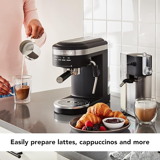 KitchenAid Semi-Automatic Espresso Machine and Automatic Milk Frother Attachment - KES6404