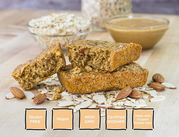 Bobo's Almond Butter Oat Bars, Gluten Free, Non-GMO, Whole Grain Oats, Pack of 12 | Snack Bars | On-the-Go | Made with Simple Ingredients