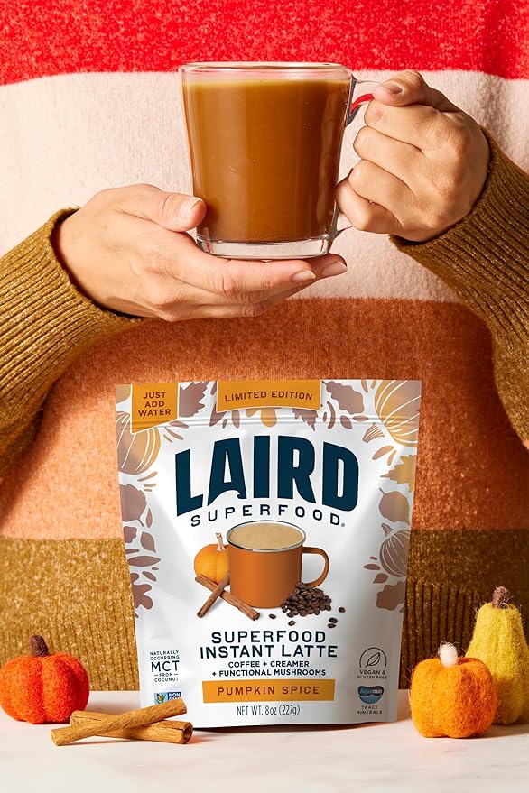 Laird Superfood Instant Latte (Pumpkin Spice, 8 Ounce (Pack of 1))