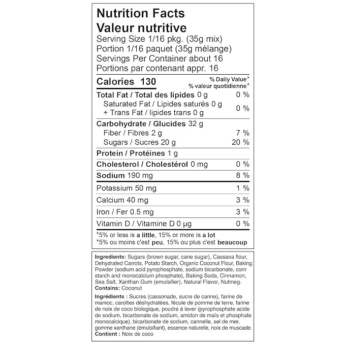 XO Baking Co. Gluten Free Carrot Cake Gourmet Cake Mix; Contains Real Carrots; Non-GMO; Kosher; Rice Free; Soy Free; Dairy Free; Peanut Free; No Preservatives; No Artificial Flavors or Colors, 2-Pack