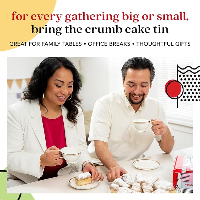 David's Cookies Fresh Baked Gourmet Crumb Cake Food Gift Basket - Gourmet Crumb Cake Assortment With Original Butter, Raspberry Gift Basket - Ideal Gift for Corporate Birthday Fathers Mothers Day Get Well and Other Special Occasions - 2 lb (14 pcs)