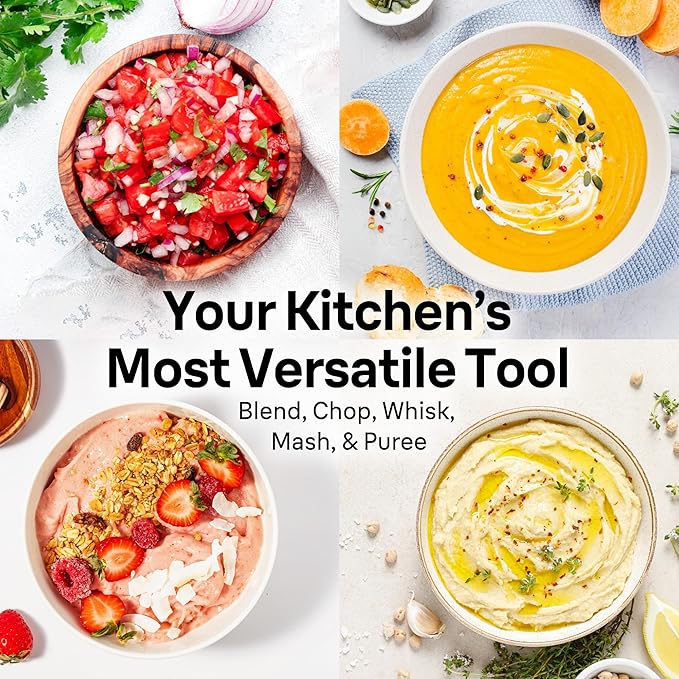 Braun MultiQuick 7 3-in-1 Immersion Blender with Food Processor – Powerful Handheld Electric Stick Blender - Emulsifier for Chopping, Beating & Whisking - Ideal for Soup, Puree, Smoothies & More