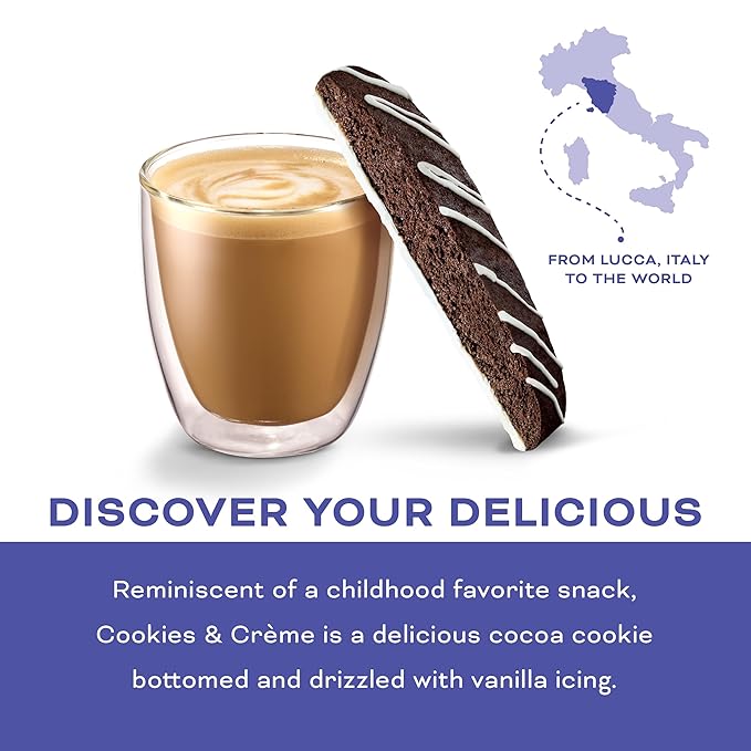 Nonni's Cookies & Crème Biscotti, Rich Dark Cocoa Cookie with Vanilla Icing, 8 Individually Wrapped Bakery Snacks, 6.88 oz, 3 Pack