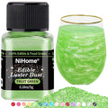 NiHome Edible Food-Grade Glimmer Powder Glitter Luster Dust Metallic Food Decorating Sprinkle Glimmery Dust for Drink Wine Beverage Cake Candy Dessert Bakery Restaurant Vegan (0.18oz/5g, Fruit Green)