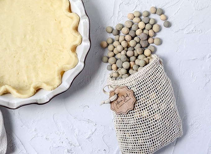Jefferson Street Ceramics - Made in USA - Ceramic Pie Weights - Natural Clay Beads for Baking Blind Crust - 2.4 lbs with Mesh Bag