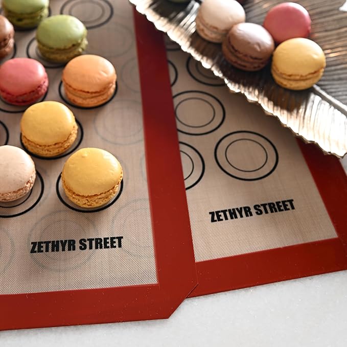 Macaron Silicone Baking Mats - Set of 10 - Full Size - 16.5 x 24, Non-Stick Macaron Mat for Perfect Baking - Dishwasher & Oven Safe, Ideal for Macarons, Cookies, Bread, and More