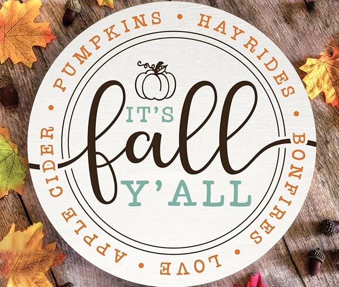 Fall Stencils for Painting on Wood 12”,Thanksgiving Stencil Round Hello Pumpkin Stencils Give Thanks Drawing Templates for Door Porch Hanger Fall Wreath Home Decor