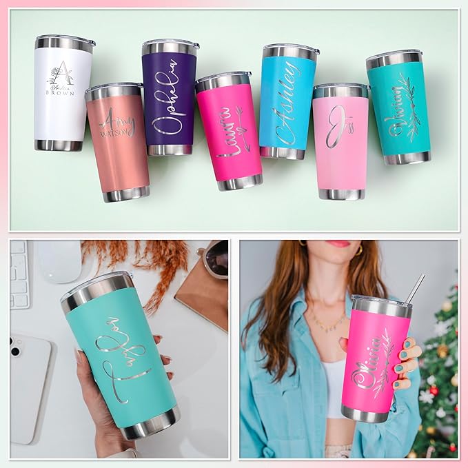 Be Burgundy Personalized Tumbler with Engraved Name - 12 Designs, 30 Oz Coffee Tumbler with Slider Lid, Purple, Double Wall Insulated - Gift for Women, Mom, Personalized Birthday Gift for Her
