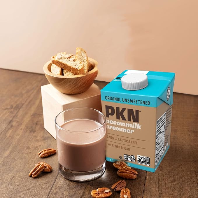 PKN Original Pecan Milk Creamer, Plant-Based, Vegan, Dairy-Free, No Gums or Oils, Shelf-Stable, Keto-Friendly, Barista-Approved, 16oz Six-Pack