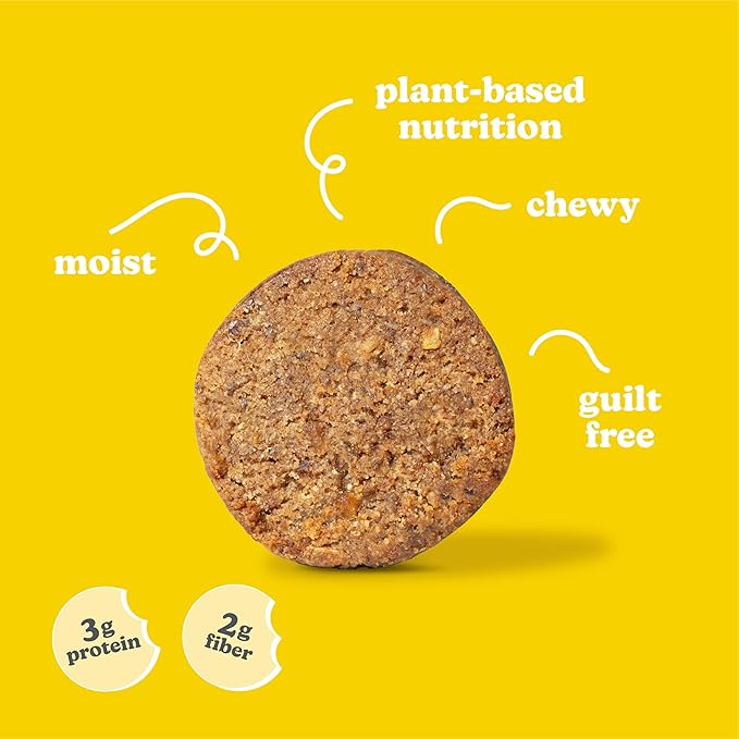 Love + Chew Superfood Soft Baked MINI Cookies, Banana Bread Flavor, Plant Based Cookie Made With Almonds, Chia Seeds, & Bananas for Kids and Adults, Vegan Snacks, Gluten Free, Paleo, Non GMO, 18 Pack