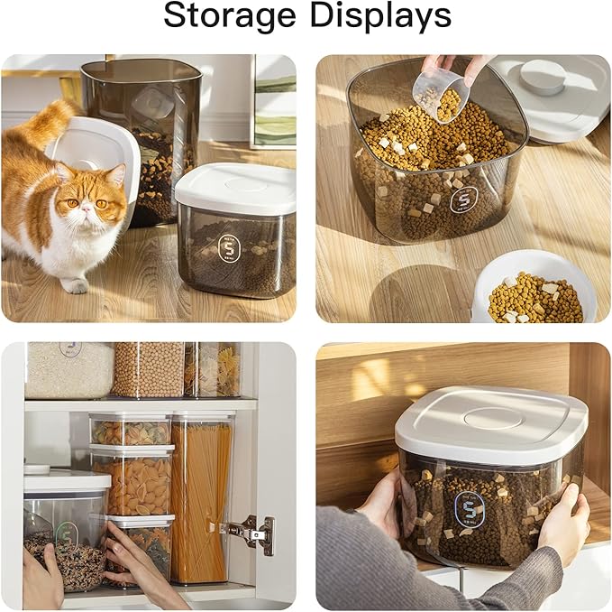 Rice Dispenser,5.28 Qt/5 L/10 Lbs Food Storage Container with Measuring Cup Food Cereal Container Bins Household for Pet Food Organization