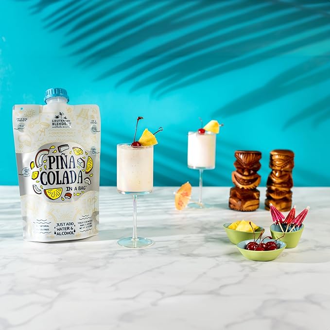Lt. Blender's Pina Colada in a Bag – Pina Colada Drink Mix - Each Bag Makes 1/2 Gallon of Slushie Pina Colada Mix – Cocktail Mix - Make a Cocktail, Wine Slushie or Mocktail - (Pack of 1)