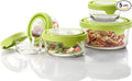 Anchor Hocking TrueSeal Glass Food Storage Containers with Lids, Green, 10-Piece Set