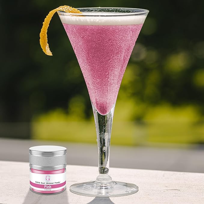 Glitter & Glitz Edible Glitter for Drinks - Premium Drink Glitter Edible Dust for Cocktails, Baking, Brew, Champagne - Luster Dust and Cocktail Glitter - Edible Glitter for Drinks Decoration (Baby Pink, 5Grams)