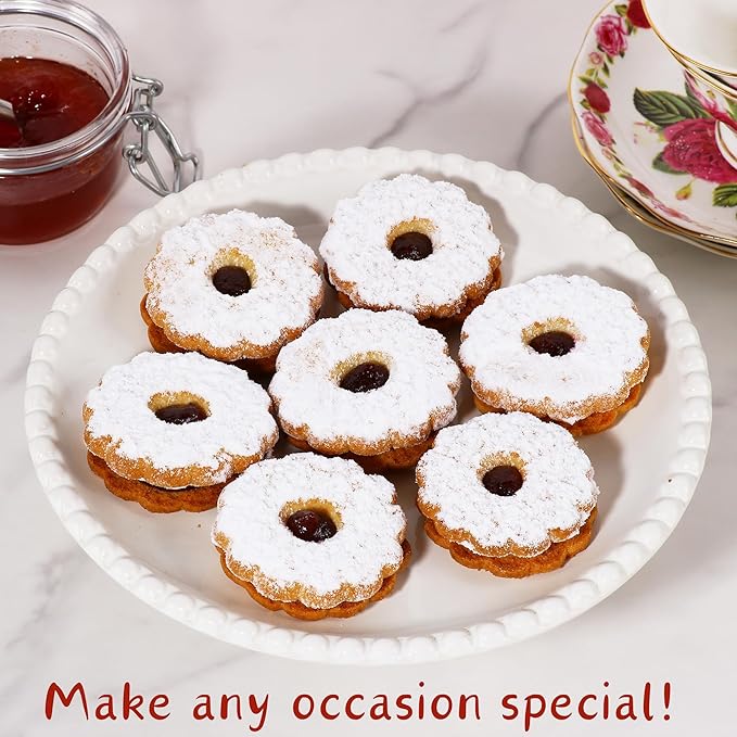 STERN'S BAKERY Linzer Tart Cookies – Christmas Cookies in a Tin | Raspberry Shortbread Cookies – Gourmet Holiday Food Gifts for Women, Corporate & Friends – Kosher, Nut Free, Dairy Free