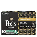 Peet’s Coffee Brazil Minas Naturais K-Cup Coffee Pods for Keurig Brewers, Medium Roast, 10 Pods
