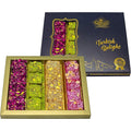 Cerez Pazari Turkish Delight Pistachio and Hazelnut with Fantastic Rose & Pomegranate Flavour Experience in Luxury Large Gift Box 500g | Assorted Gourmet, Sweet Vegan Traditional Lokum (16-20 Pcs)